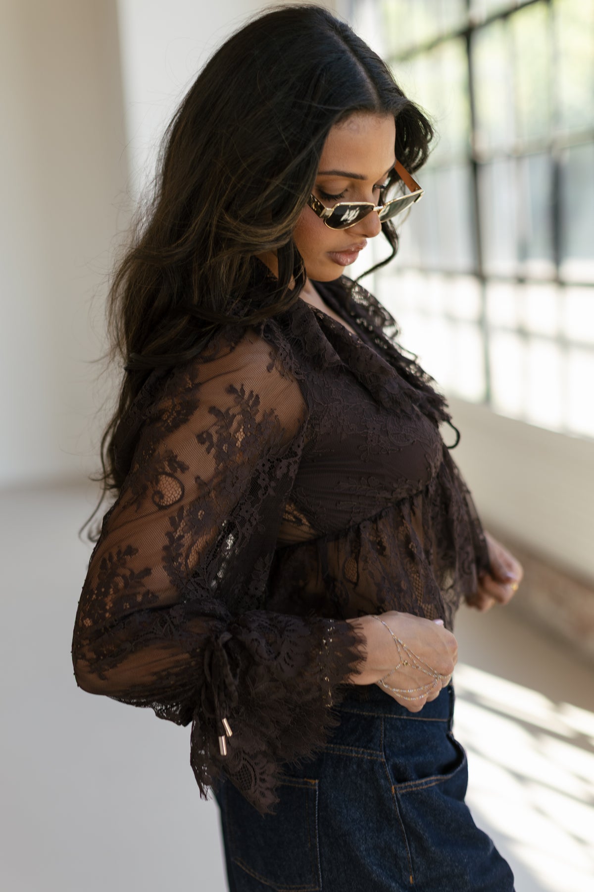 Mila Lace Top - Chocolate