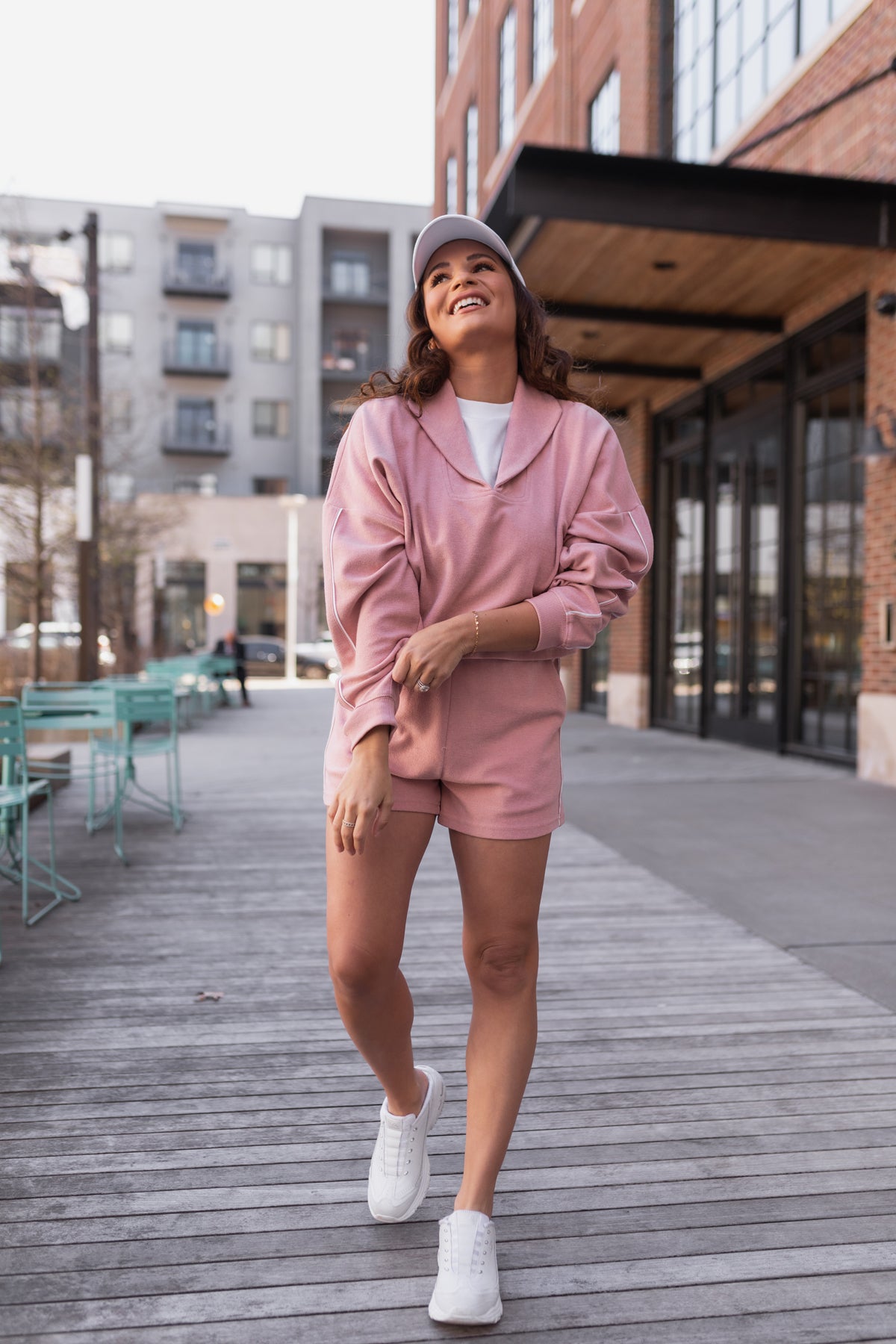 ELLE PINK TERRY PULLOVER