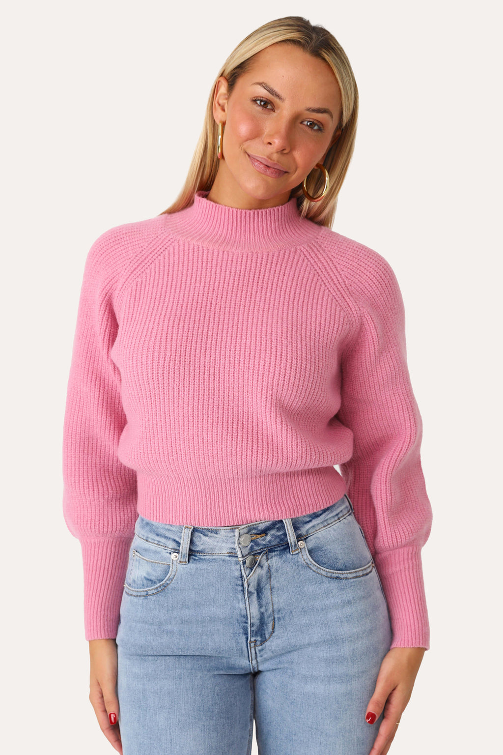 Pink turtle outlet neck jumper