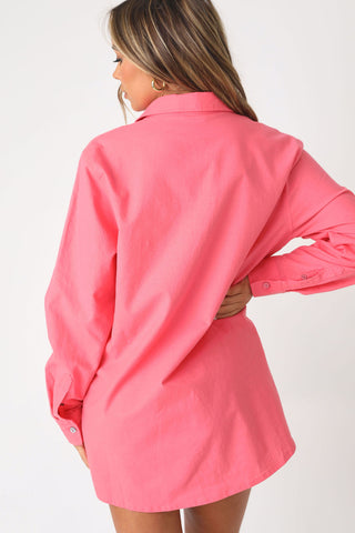 Close up back view of model wearing the Sweet Breeze Coverup Top.