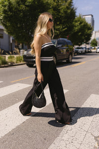 Model wearing a Strapless Black & White Set, Kittenish Nashville