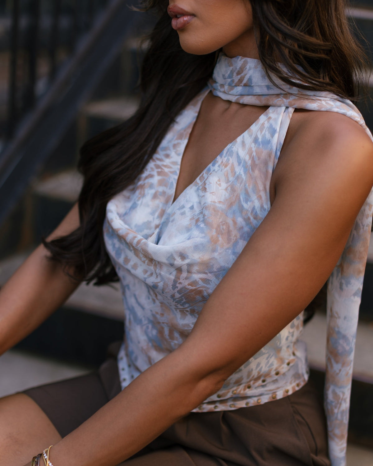 Lee Woven Top - Blue Swirl
