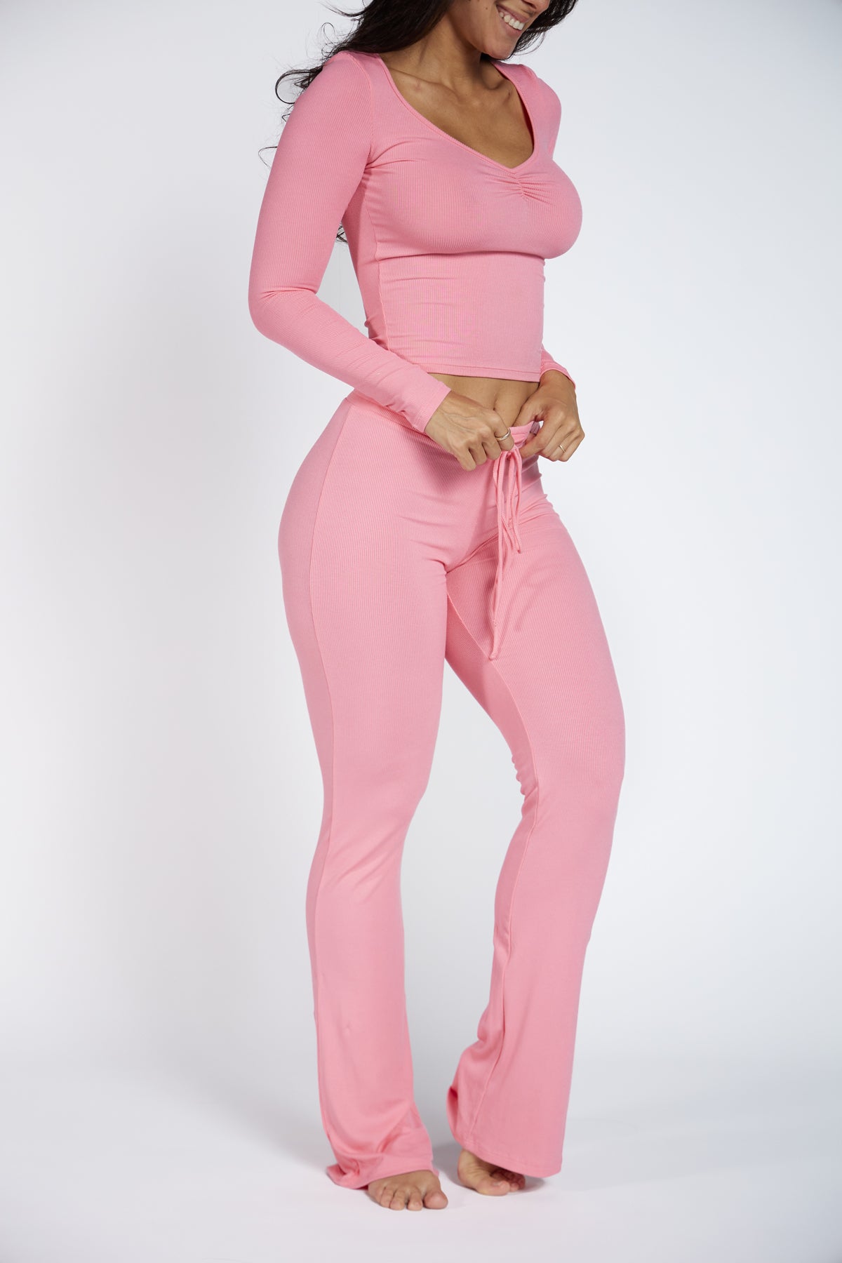 PINK SKIES RIBBED LOUNGE PANT