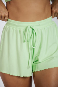 HONEYDEW RIBBED LOUNGE SHORT