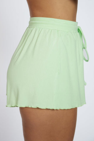 HONEYDEW RIBBED LOUNGE SHORT