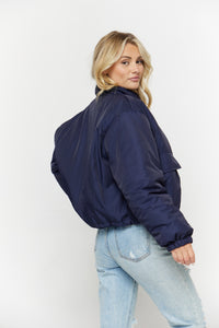 JUST CHILLING NAVY PUFFER JACKET