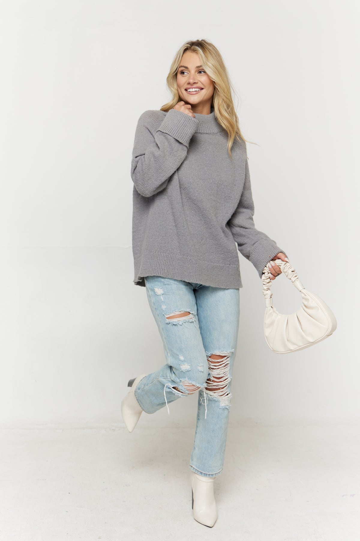 GREY DAYS MOCKNECK SWEATER