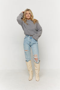 GREY DAYS MOCKNECK SWEATER