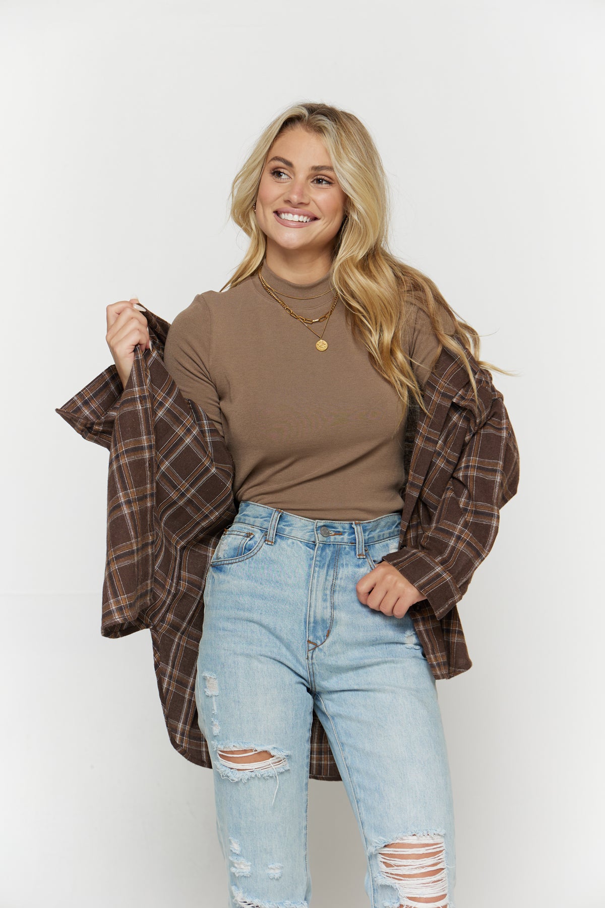 MOCHA LONG SLEEVE TOP