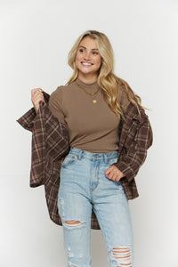 MOCHA LONG SLEEVE TOP