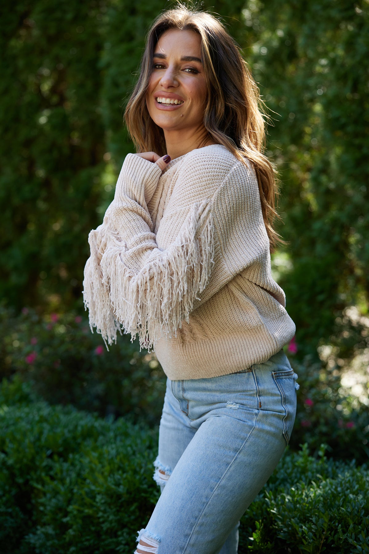 FINLEY CHENILLE FRINGE SWEATER