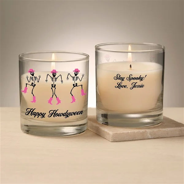 "Happy Howdyween" dancing skeleton candle, from Things Remembered x Kittenish by Jessie James Decker 