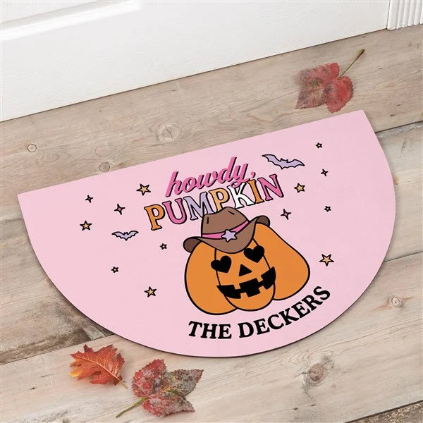 "Howdy Pumpkin" : The Deckers Halloween doormat, from Things Remembered x Kittenish by Jessie James Decker 