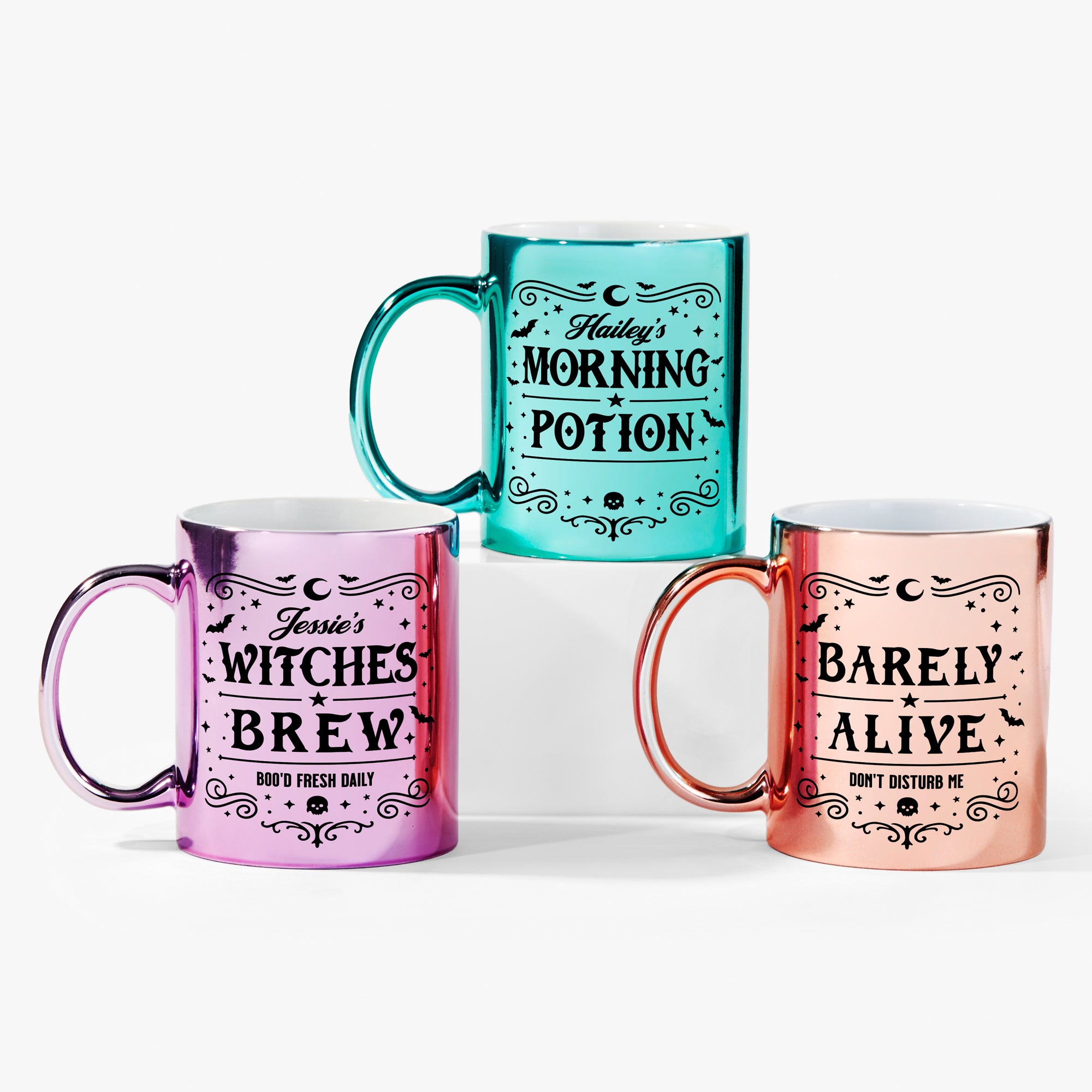 Halloween inspired metallic mugs, from Things Remembered x Kittenish by Jessie James Decker 