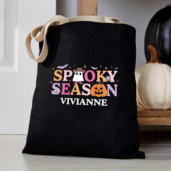 "Spooky Season" : Vivianne black canvas tote bag, from Things Remembered x Kittenish by Jessie James Decker 
