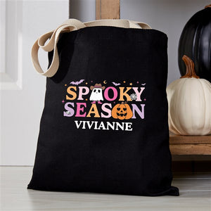 "Spooky Season" : Vivianne black canvas tote bag, from Things Remembered x Kittenish by Jessie James Decker 