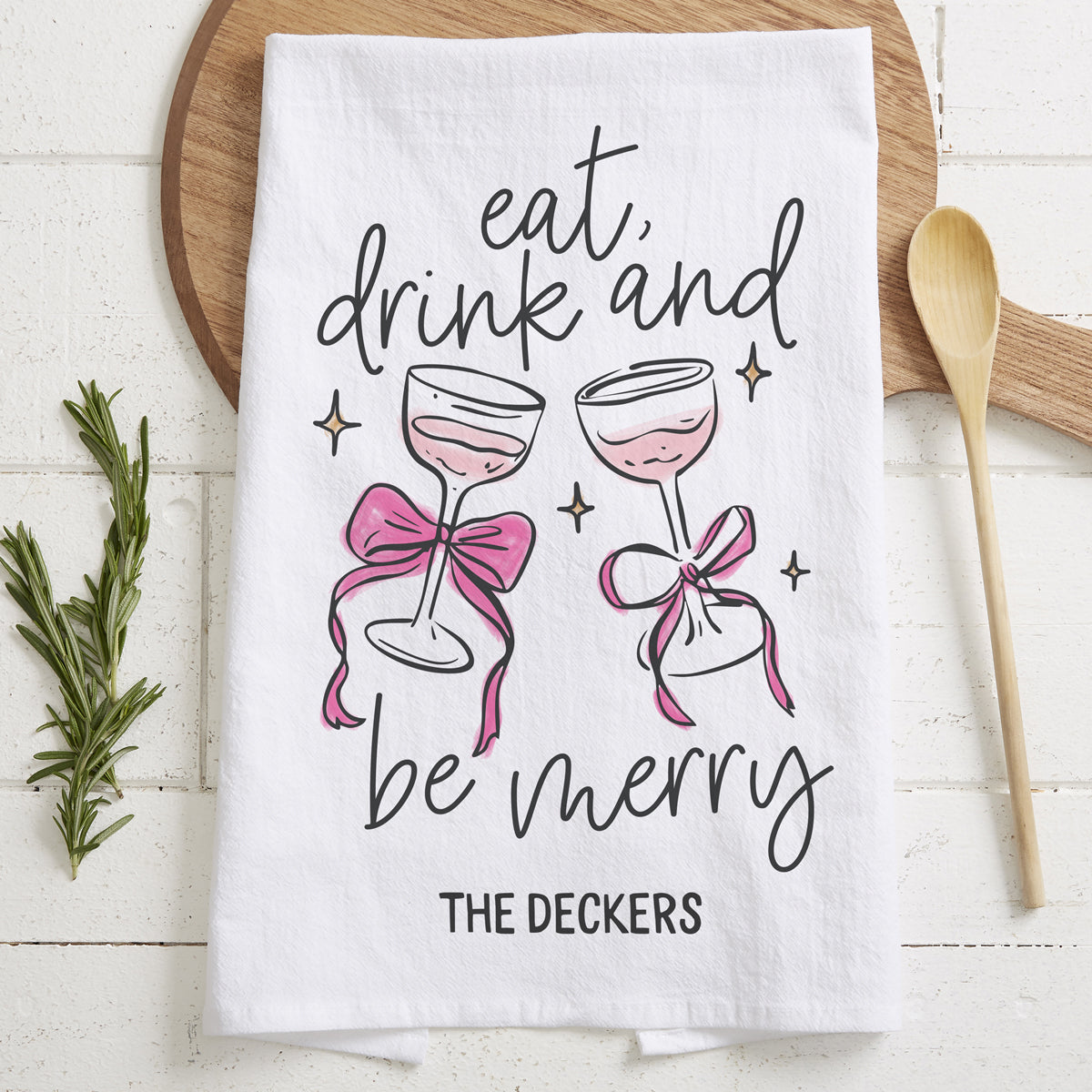 Custom holiday dish towel