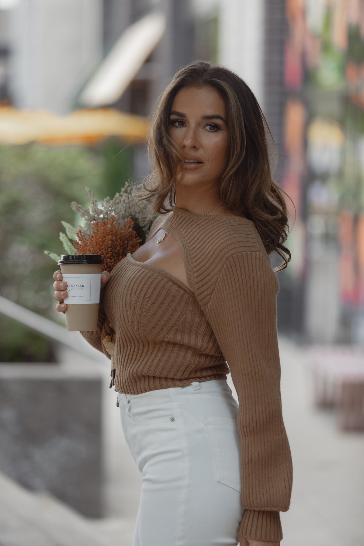 STAY TOASTY BROWN SHRUG AND SWEATER SET