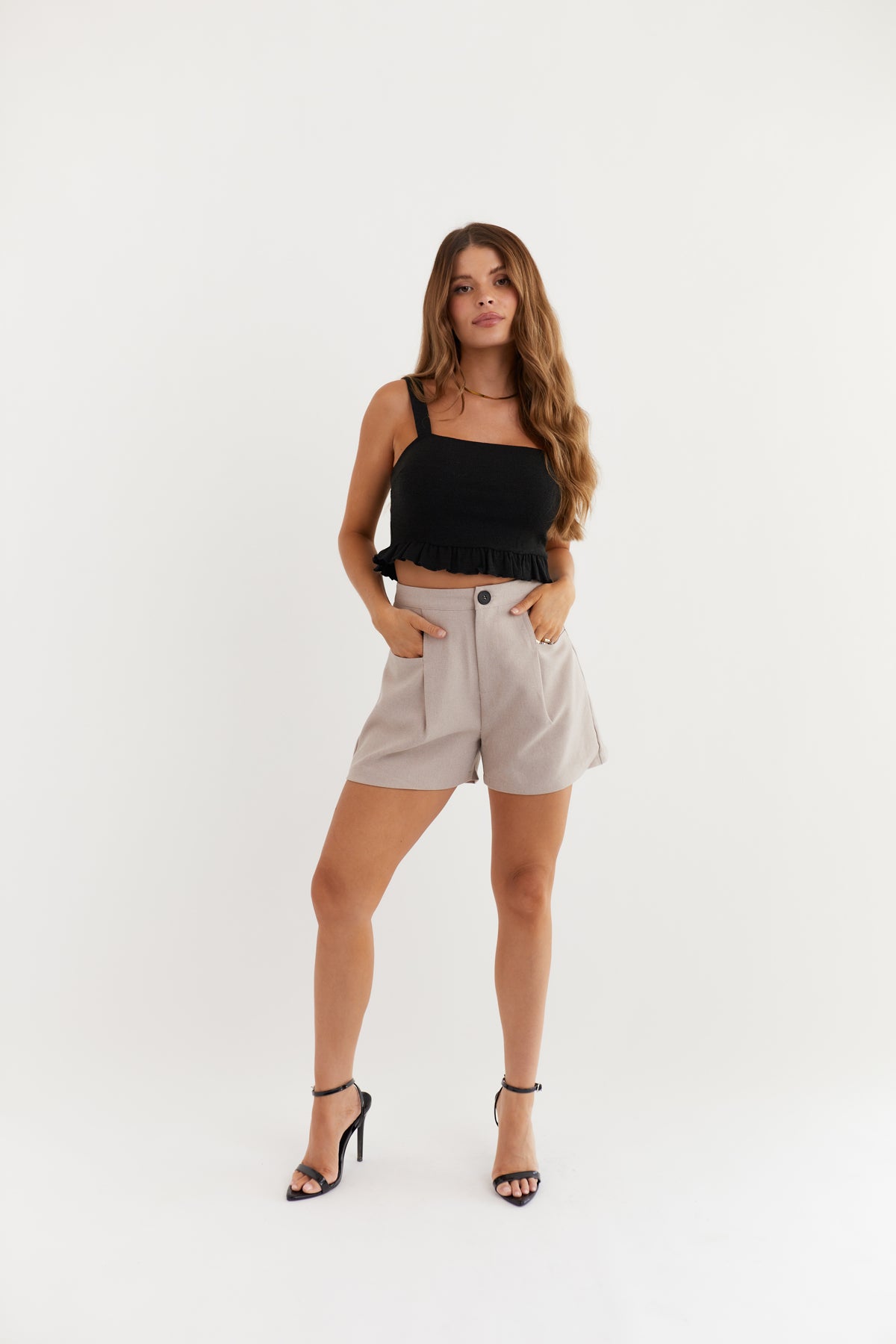 PUSH THE LIMITS HIGH WAISTED TROUSER SHORTS