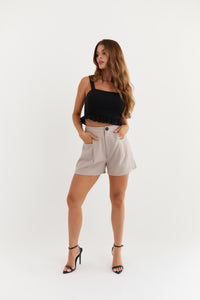 PUSH THE LIMITS HIGH WAISTED TROUSER SHORTS