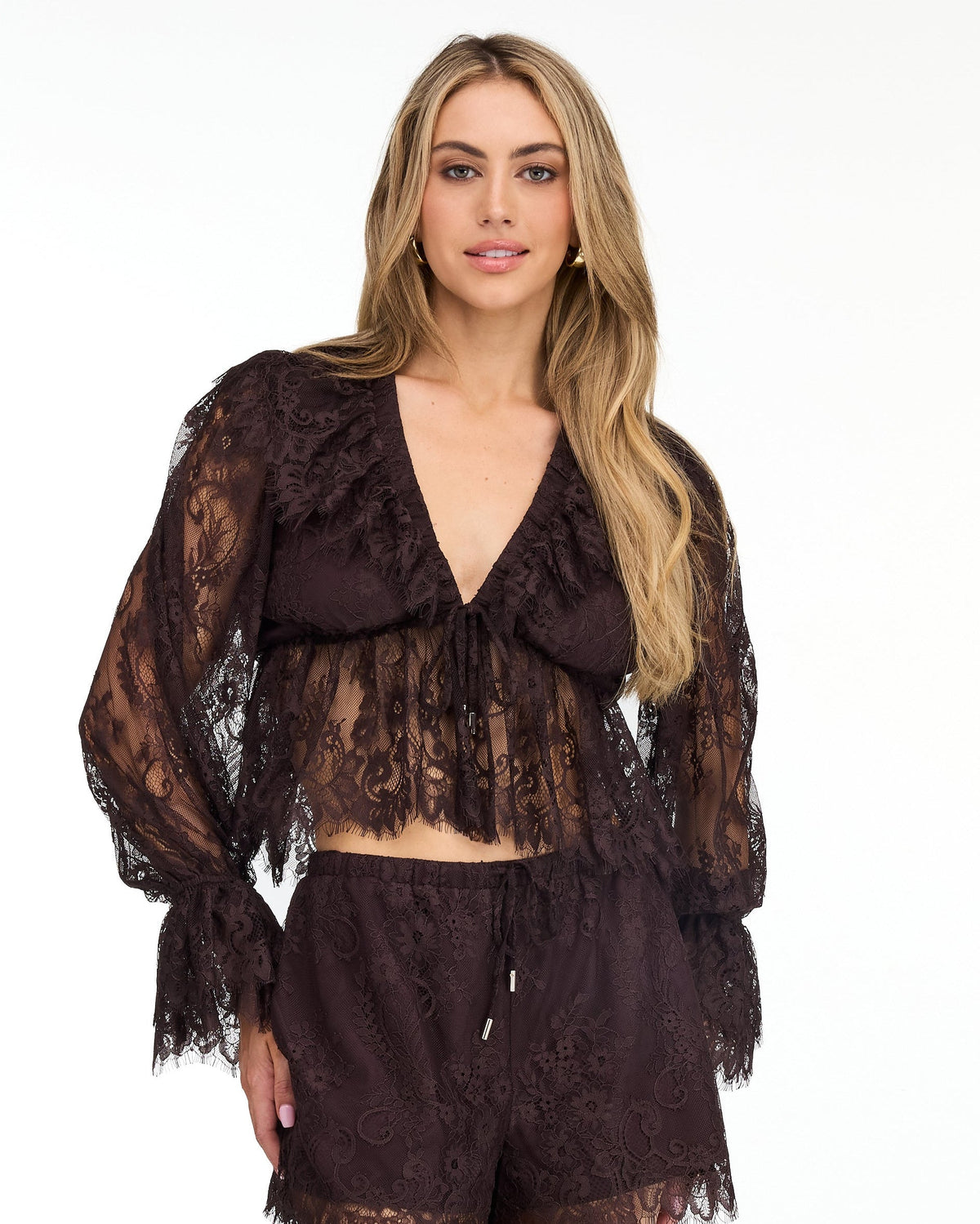 Mila Lace Top - Chocolate