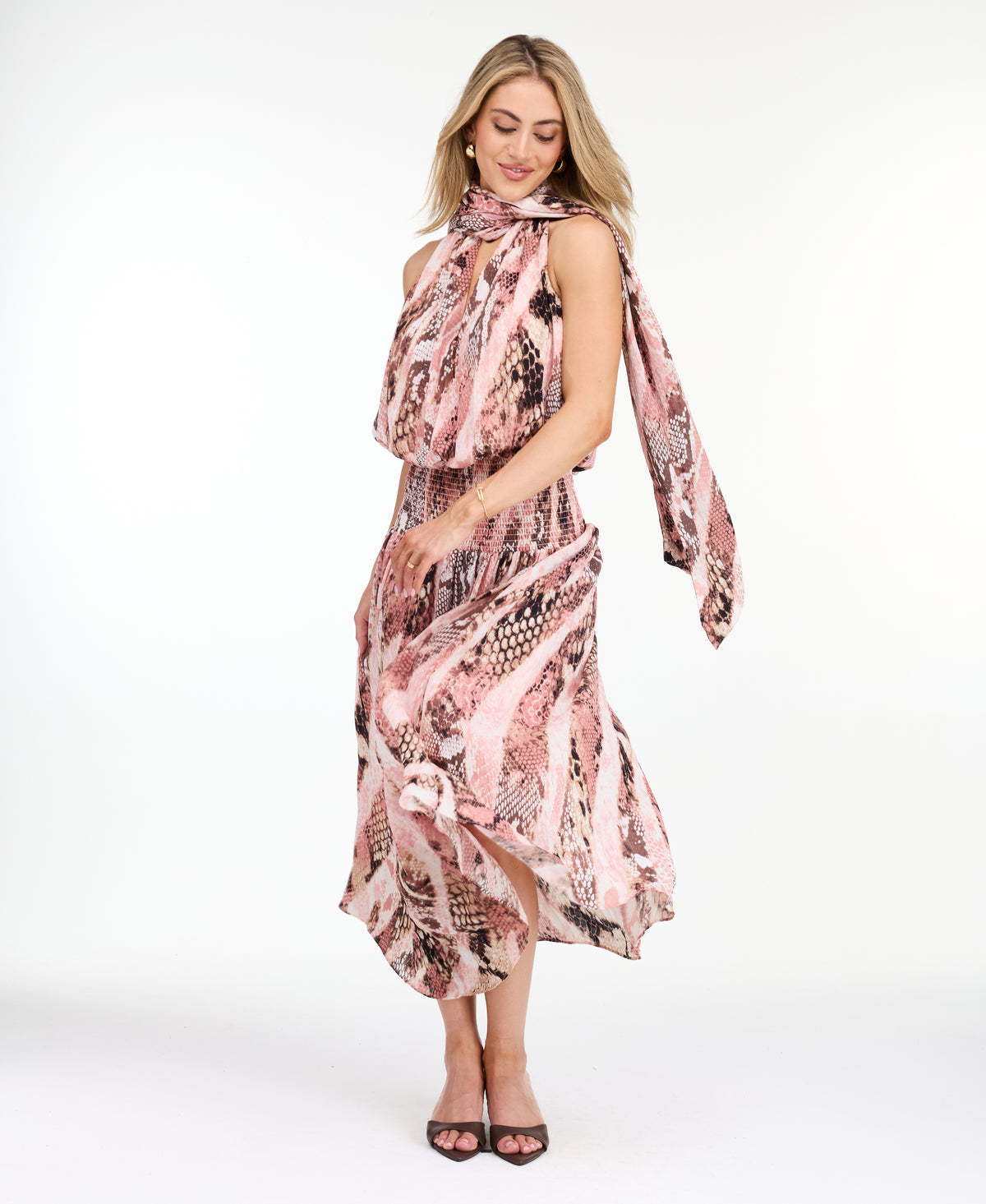 Dahlia Maxi Dress Snake Print