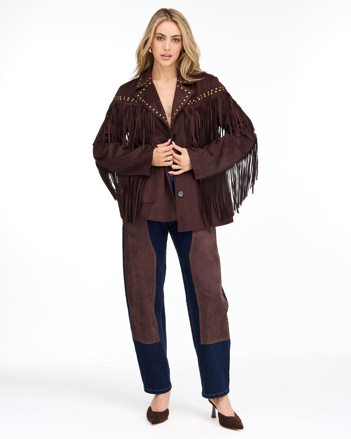 Lottie Barrel Pant Dark Wash Suede