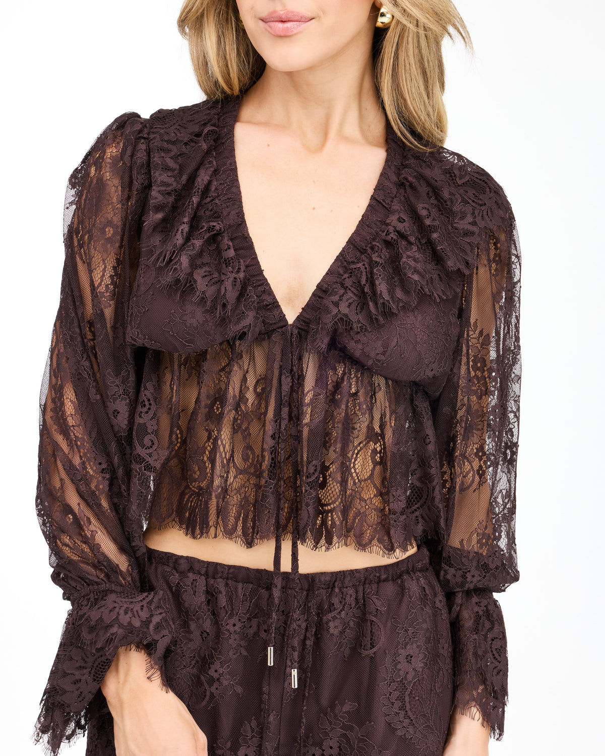 Mila Lace Top - Chocolate