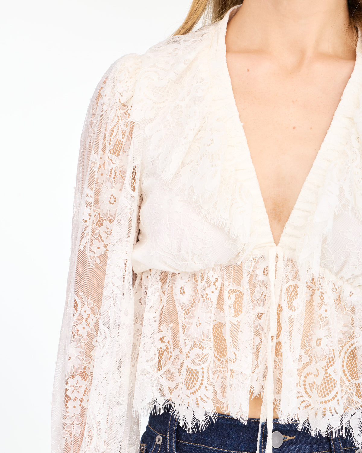 Mila Lace Top - Egret