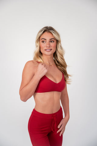 RED BARELY THERE BRA