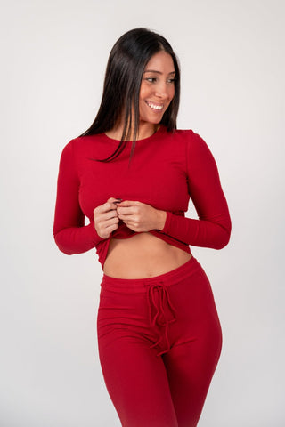 RED LONG SLEEVE TOP