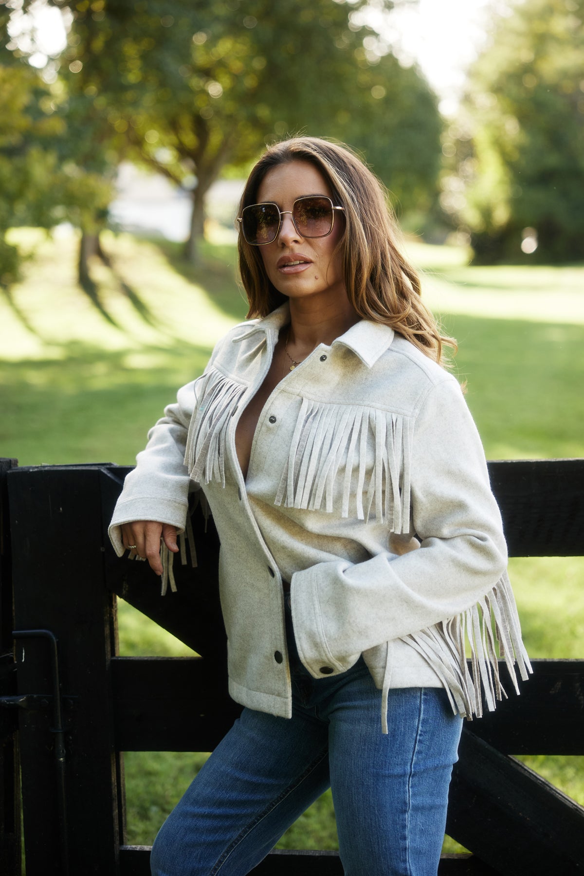 ARLEY FRINGED SOLID JACKET