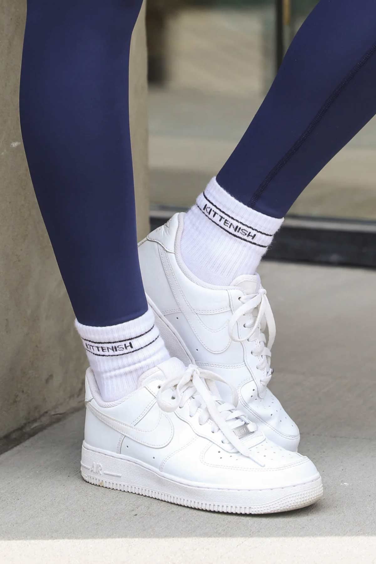 Model wearing Kittenish socks