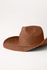 Shades of Sand dark brown straw hat.