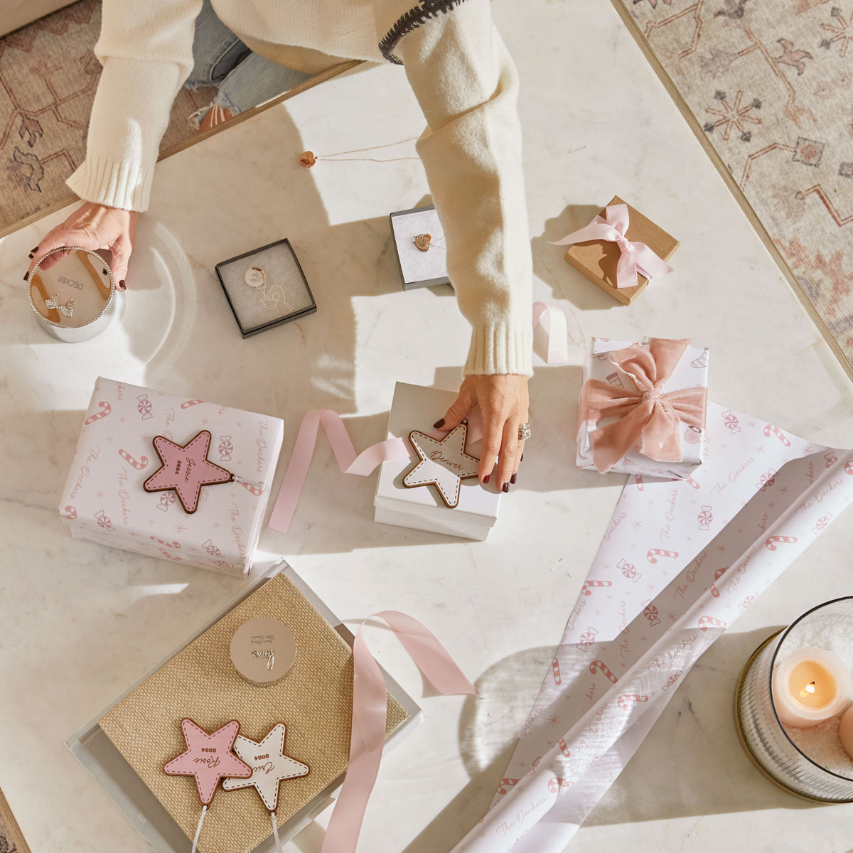 Jessie wrapping holiday packages