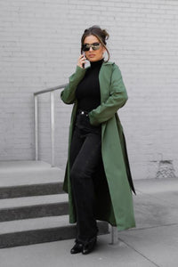 MAKING MOVES GREEN TRENCH COAT