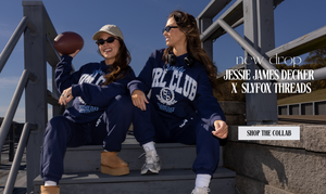 new drop! Jessie James Decker x Slyfox Threads: Shop the Collab

Jessie + Model seated wearing Navy Blue sweat sets.
