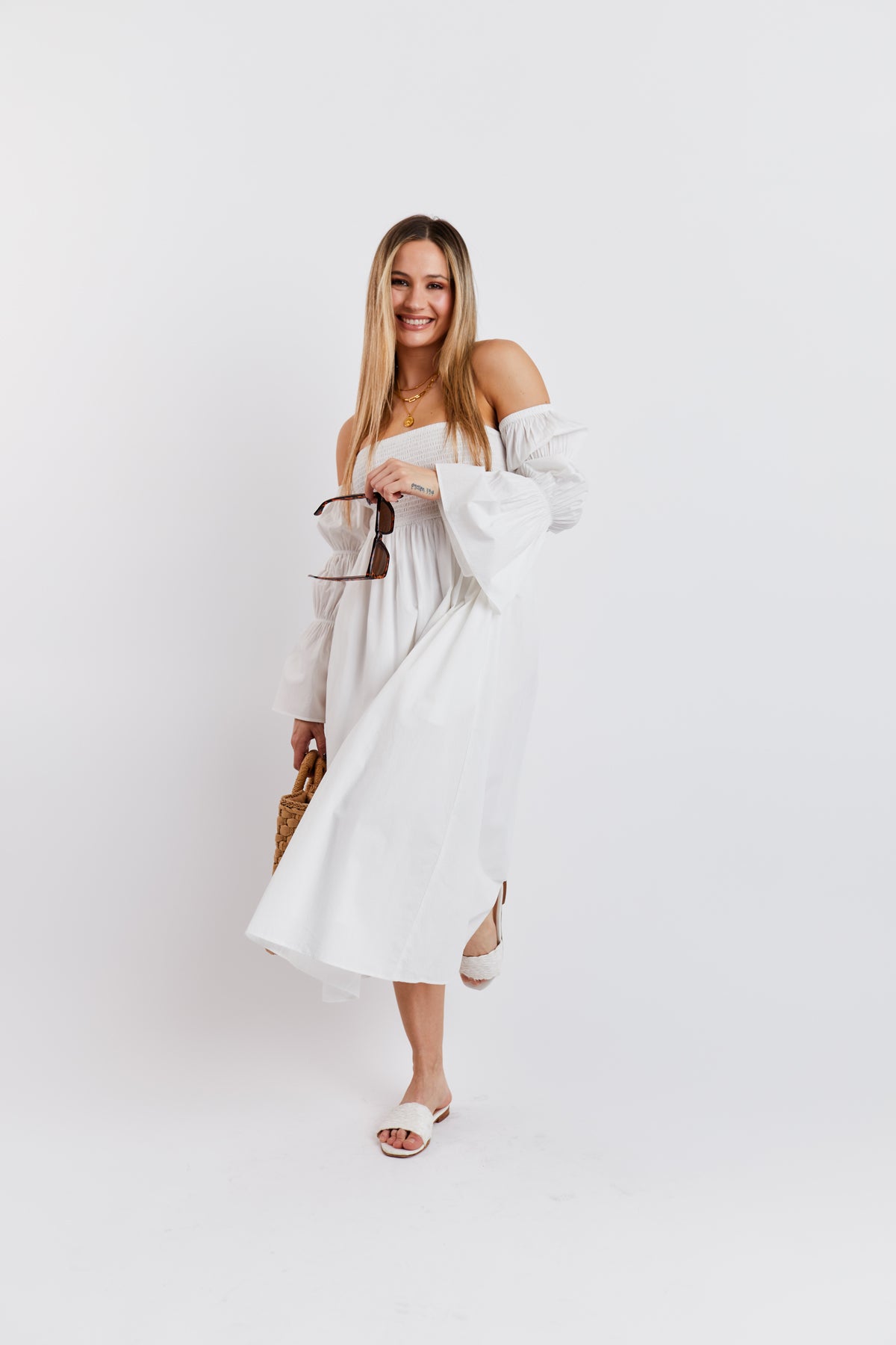MAGNOLIA WHITE MAXI DRESS