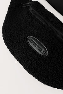 KITTENISH BLACK SHERPA FANNY PACK