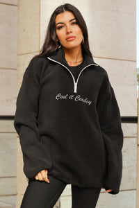 Model wearing the Cool it Cowboy Fleece.