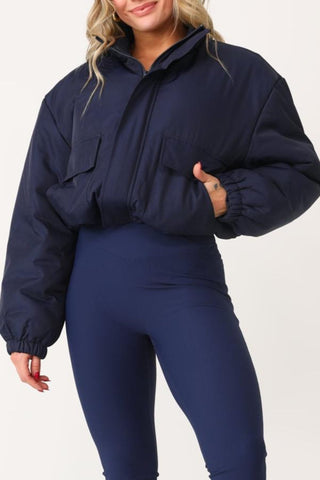 JUST CHILLING NAVY PUFFER JACKET