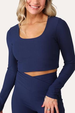 KEEP IT COOL BLUE LONG SLEEVE ACTIVE TOP