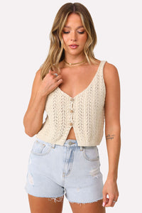 Model wearing Giada Crochet top.