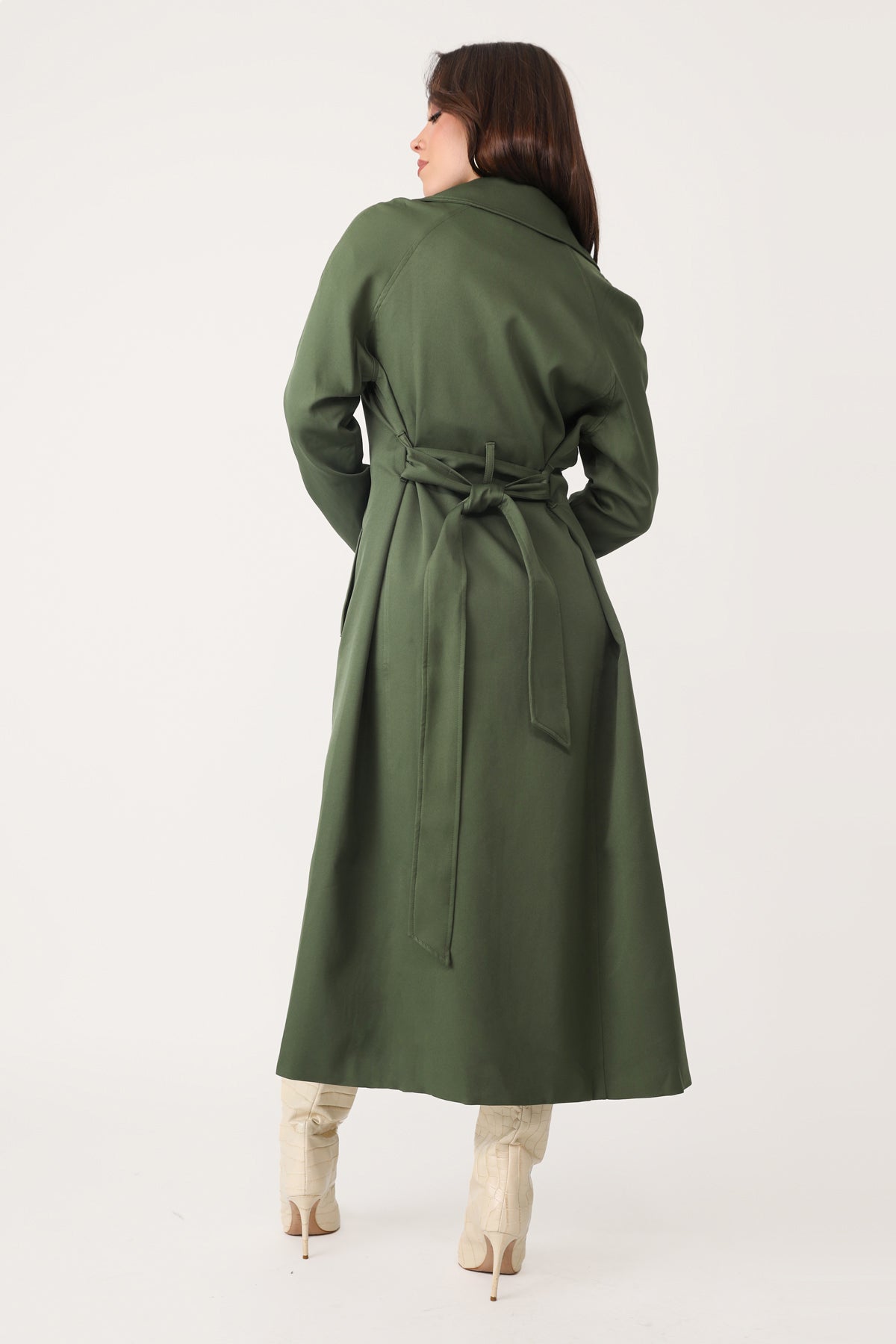 MAKING MOVES GREEN TRENCH COAT