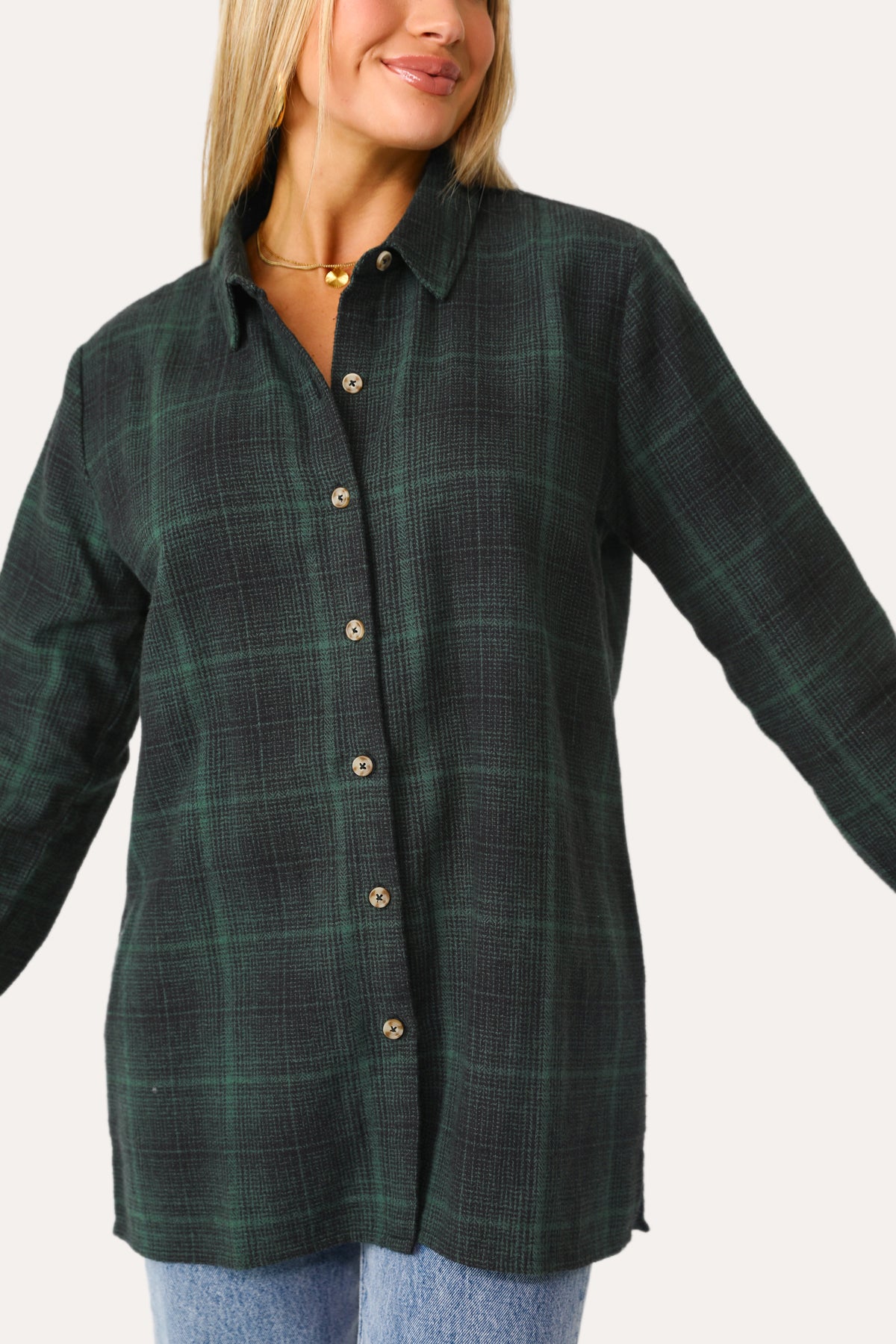 Get Cozy Plaid Flannel Button Down XS | Kittenish