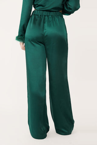 AFTER HOURS EMERALD GREEN SATIN PJ PANT