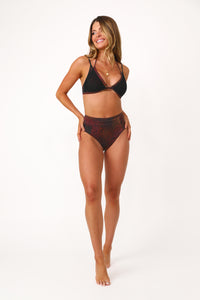 Model wearing the Island Animal Side Triangle Bikini Top.