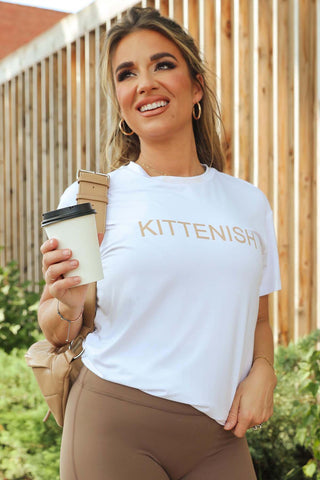 Jessie wearing the OG White Kittenish Tee.