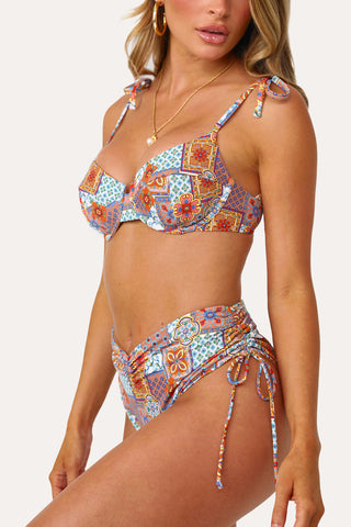 Model wearing the Mediterranean Honey Underwire Bikini top.