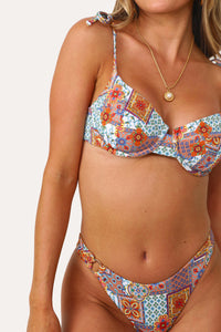 Model wearing the Mediterranean Honey Underwire Bikini top.